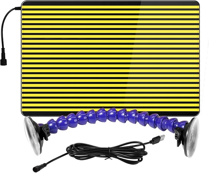 LED Stripe Line Board Paintless Dent Repair Tools Double Stripe USB Line Reflector Board with Adjustable Holder for Car Body dent Removal Testing Tool