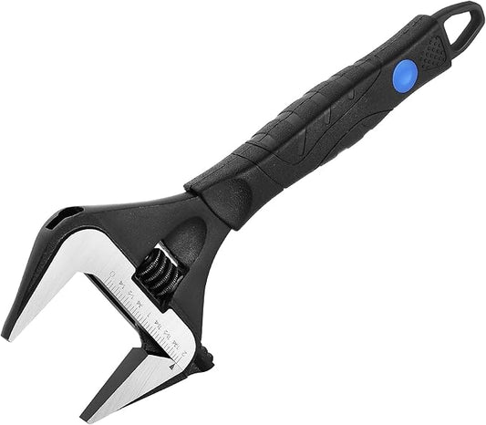 MAXPOWER 10 inch Adjustable Wrench, Wide Jaw Capacity 2 inch (50 mm)