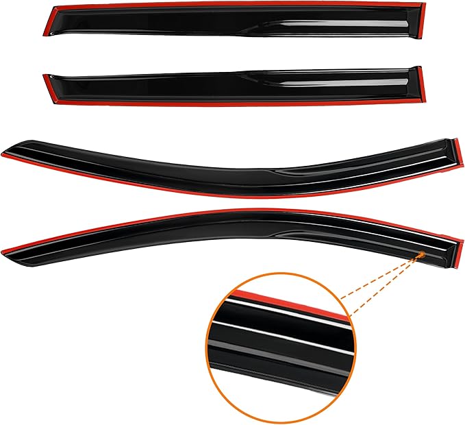 AUXKO Rain Guards for Hyundai Tucson 2026-2022 SE SEL N-Line Limited, Window Vent Visor Accessories - Shatterproof Sun Smoke Visors for Car Window, Tape-On Side Window Wind Deflectors & Visors Black