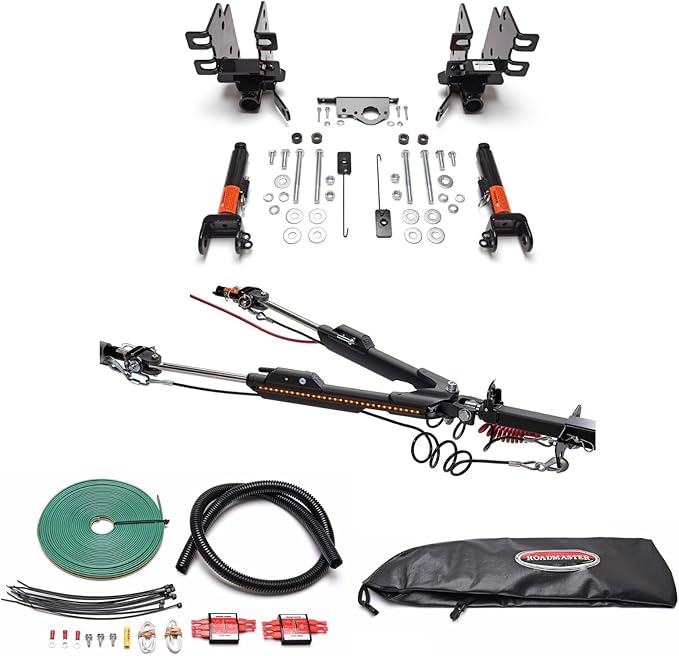 Roadmaster Nighthawk Tow Bar and Baseplate Combo with Wiring Kit for LED Bulbs fits 2019-2025 Gladiator JT with LED Taillights | Illuminates RV Lights | Includes Decal
