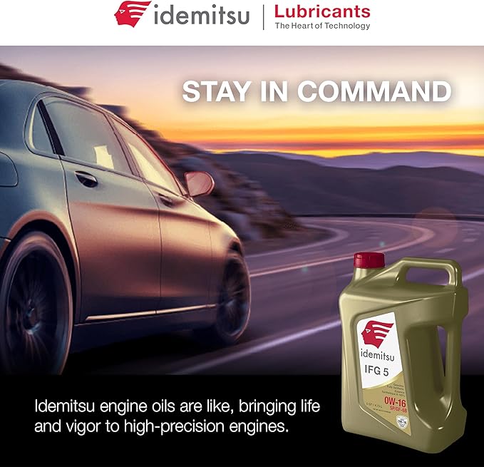 Idemitsu IFG 5 0W-16 Motor Oil Full Synthetic- 5 Quart | SP/GF-6A Certified Engine Oil for TGDI & PFI Engines | Engineered for Superior Efficiency and Protection