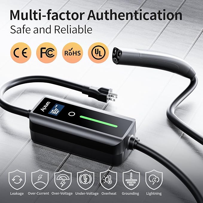 Alxum 16A Tesla Mobile Charger - Level 1 EV Charger for Tesla 110V Charger Compatible with All Models Y/3/S/X Cybertruck 16.4FT Tesla Wall Connector with NEMA 5-15 Plug