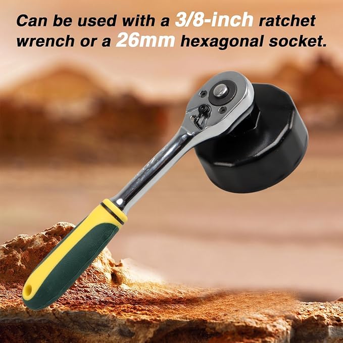 67mm 14 Flutes 3/8’’ Drive Oil Filter Cap Removal Socket Tool Oil Filter Wrench Oil Filter Cap Spanner to Change Oil Filter Compatible with Subaru 15208AA160 15208AA100 Oil Filter Housing