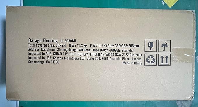 VEVOR Interlocking Garage Floor Covering Tiles, 12x12x0.53 inch, 50 Pack, Non-Slip Double-Sided Texture, for Garages, Basements, Repair Shops, Blue