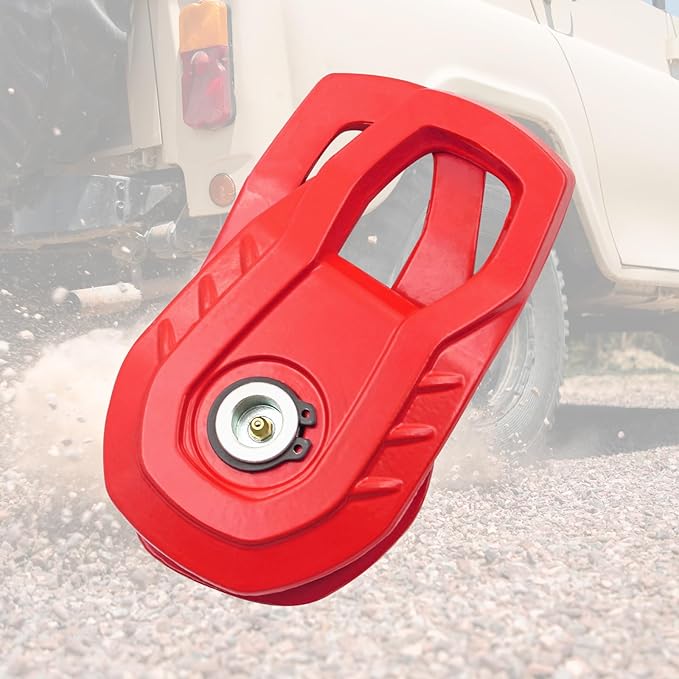MILINI Snatch Block, 55,000 lbs (25T) Strength Recovery Off-Road Heavy Duty Winches Pulley for Synthetic Rope or Steel Cable, Universal Tackle Block for Truck, Tractor, ATV & UTV (Red)