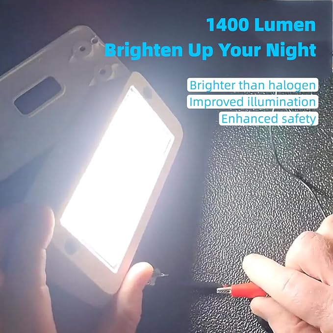 12V LED Exterior RV Porch Light with 1400 Lumen Dual Color Floodlight for Campers and Travel Trailer Outside Use IP67 Weatherproof Aluminum Fixture
