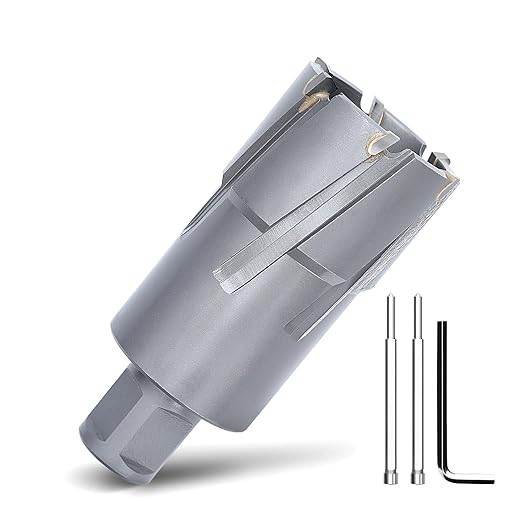 1-1/2" x 2" Annular Cutter with Weldon Shank,Carbide Tip Annular Drill Bit for Stainless Steel, Iron (2" Depth, 1-1/2" Diameter)