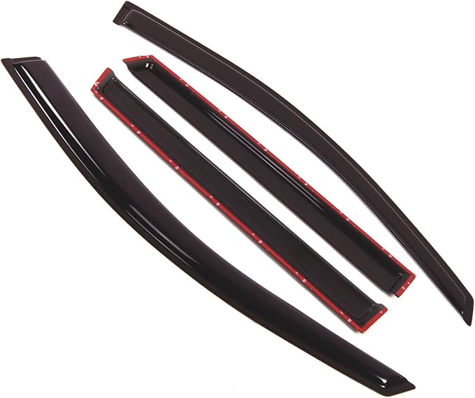 Tuningpros WD2-085 Dark Smoke 4 Pcs Set Window Visor (Outside Mount) Deflector Rain Guard Compatible with 2009-2017 Chevrolet Traverse