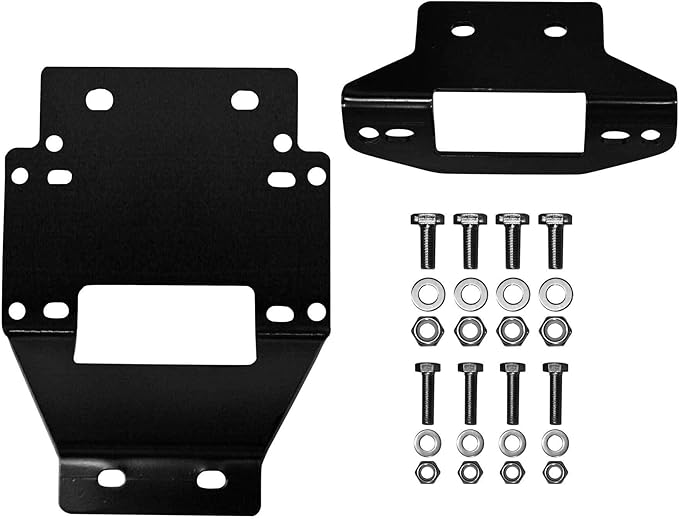 SuperATV Black Ops 6000 lb Winch with Winch Mounting Plate for 2011-2014 Polaris RZR XP 900/2012-2014 RZR XP 4 900 | Complete Polaris RZR Winch Kit Ready or Install