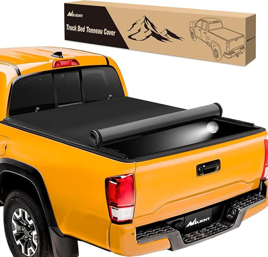 Nilight Soft Roll Up Truck Bed Tonneau Cover Compatible with Toyota Tacoma 2016 2017 2018 2019 2020 2021 2022 2023 6ft
