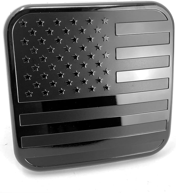 eVerHITCH USA Black Metal Flag Hitch Plug Cover, Fits 2" Receiver