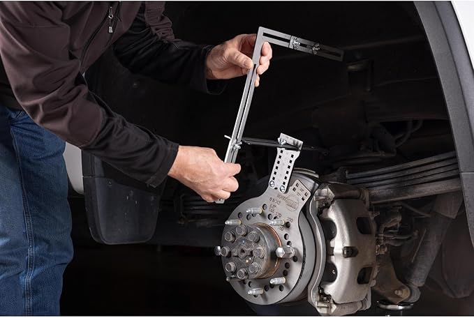 Speedway Motors WheelWise™ 8-Lug Wheel Fitment Tool with Tire Size Attachment, Simulates 14-22 Inch Rim Diameter, 8-14 Inch Tire Width, 2.5-11.5 Inch Sidewall, Laser Cut Steel