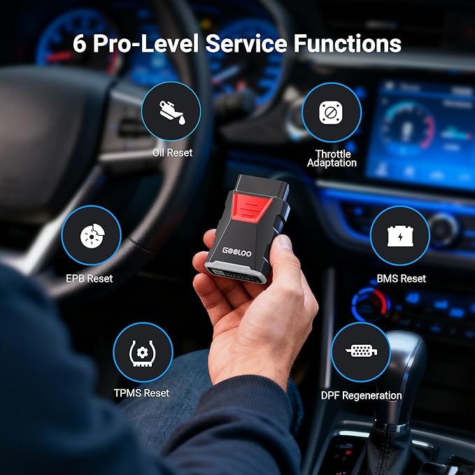 GOOLOO DEEPSCAN DS100 OBD2 Scanner Bluetooth，All System Diagnostic Tool Car Code Reader for iOS & Android, 6+ Reset Functions, Repair Guides, Check Engine, Wireless OBD-II Scan Tool on Vehicles 1996+