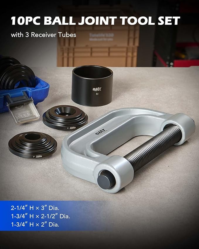 Orion Motor Tech Heavy Duty Ball Joint Press & U Joint Removal Tool Kit with 4x4 Adapters, for Most 2WD and 4WD Cars and Light Trucks