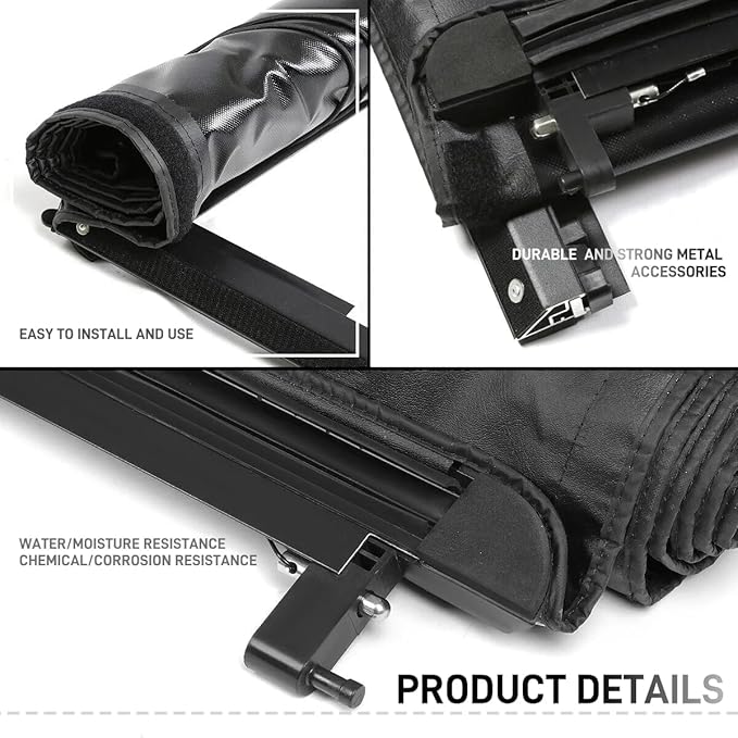 Soft Roll Up Truck Bed Tonneau Cover Compatible with 1997-2003 Ford F-150 & 2004 F-150 Heritage Styleside/Fleetside (Not for Flareside/Stepside) 6.5 FT (78.8") Bed (Standard Bed) Waterproof Vinyl