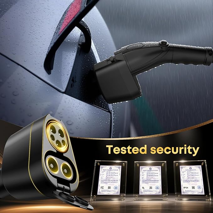 2-in-1 CCS & J1772 to Tesla Adapter - 250KW Fast CCS to Tesla Adapter, Compatible with Tesla Model S/3/X/Y/Cybertruck - Works with Electrify America, Blink, ChargePoint, and EVgo Station