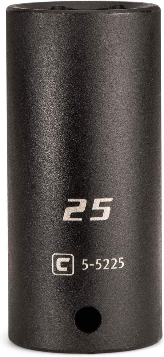 Capri Tools Deep Impact Socket, 1/2-Inch Drive, 6-Point, Metric (25 mm)