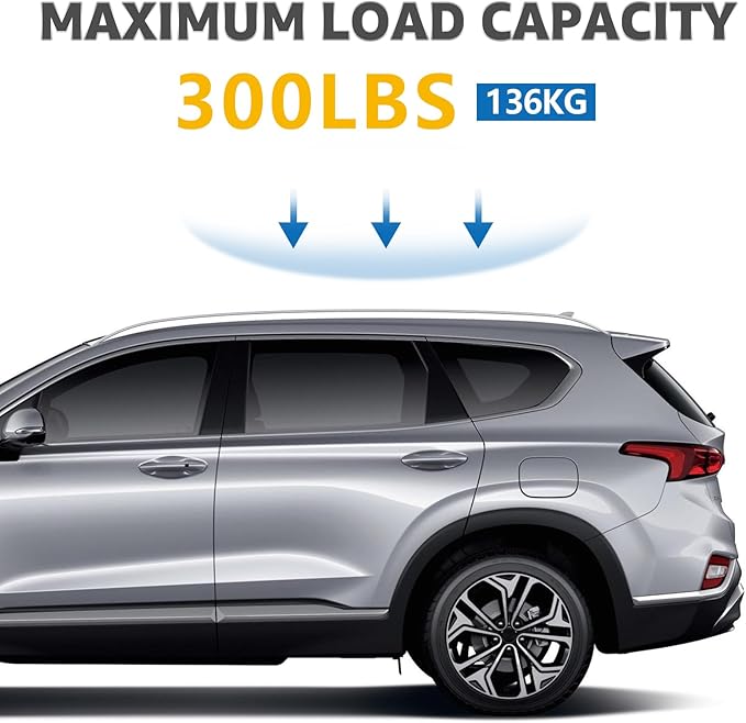 Roof Rack Cross Bars Compatible with Hyundai Santa Fe 2019-2023, Adjustable Aluminum Heavy Duty 300 LBS Anti-Theft Lock Cargo Carrier Rooftop Crossbar Accessories for Bike, Basket, Snowboard, Luggage