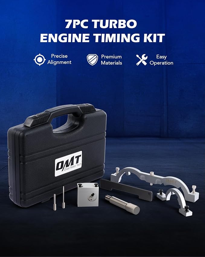 Orion Motor Tech Turbo Engine Timing Tool Kit, Camshaft Alignment and Locking Tool Set, Timing Belt Kit Compatible with 1.0L 1.2L 1.4L Chevy Cruze Vauxhall Opel More, 7pc Timing Chain Replacement Set