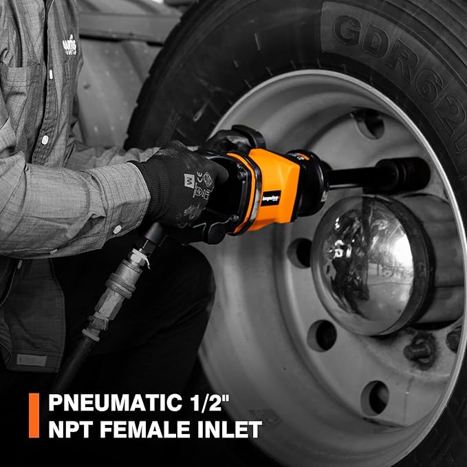 Martins Industries Impulse 1" Truck Impact Wrench 1800 ft-lb, Super Light Weight at 15.6 lb, Ergonomic Handle and Rubber Rest, 3-Speed, Twin Hammer Mechanism, Forward-Reverse