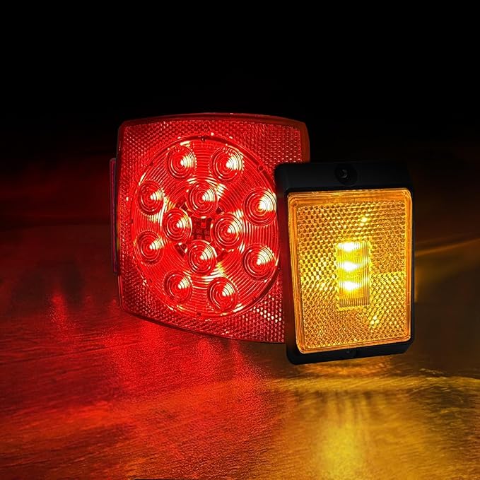 LED Trailer Light Kit,License plate light, 12V,IP67 Waterproof for Under 80 Inch Boat utility Trailer Trucks Campers RVs Snowmobiles DOT Compliant(Lights Kit)