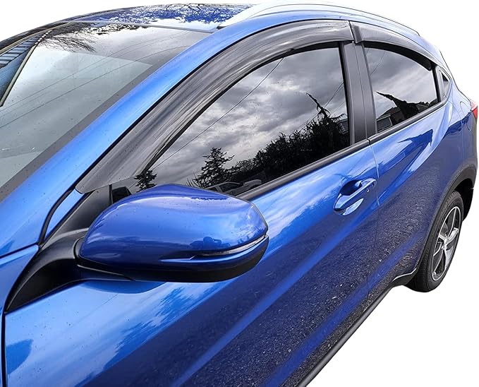 2016-2022 Tape-On Rain Guards for Honda HR-V Side Window Visor Deflectors Lx Ex Sport Ex-L HRV Durable Vent Shades 2017 2018 2019 2020 2021