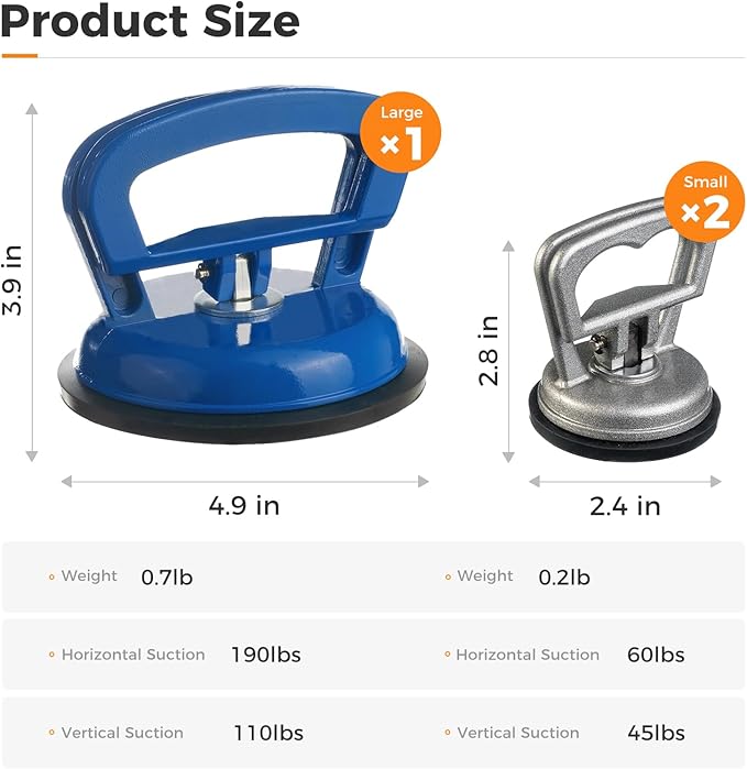 Car Dent Puller, Aluminum Car Dent Remover,3 Pack Paintless Dent Removal Kit, Powerful Dent Repair Kit, Suction Cup for Car Dents, Car Headlight,Car Mirror,Glass,Screen