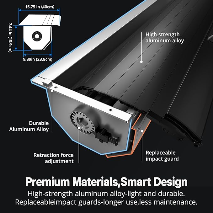 Retractable Hard Tonneau Cover Fits 2014-2025 Toyota Tundra 5.5 FT Truck Bed Spring-Loaded & Dual T-Slot Design | B33 |