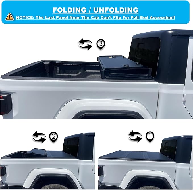 Mamoru 5.5ft Hard Tri-Fold Tonneau Cover for 2004-2014 Ford F-150 | 2006-2014 Lincoln Mark LT Truck Bed Cover | Fleeside