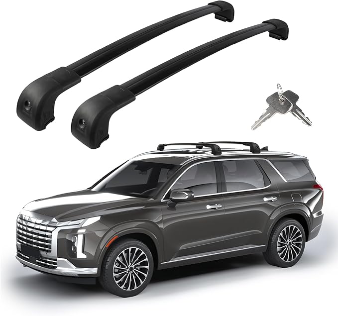 Roof Rack Cross Bars Compatible with Hyundai Palisade SE SEL XRT Limited Calligraphy 2019-2025, Adjustable Aluminum 300 LBS Anti-Theft Lock Cargo Carrier Rooftop Crossbar for Bike, Snowboard, Luggage