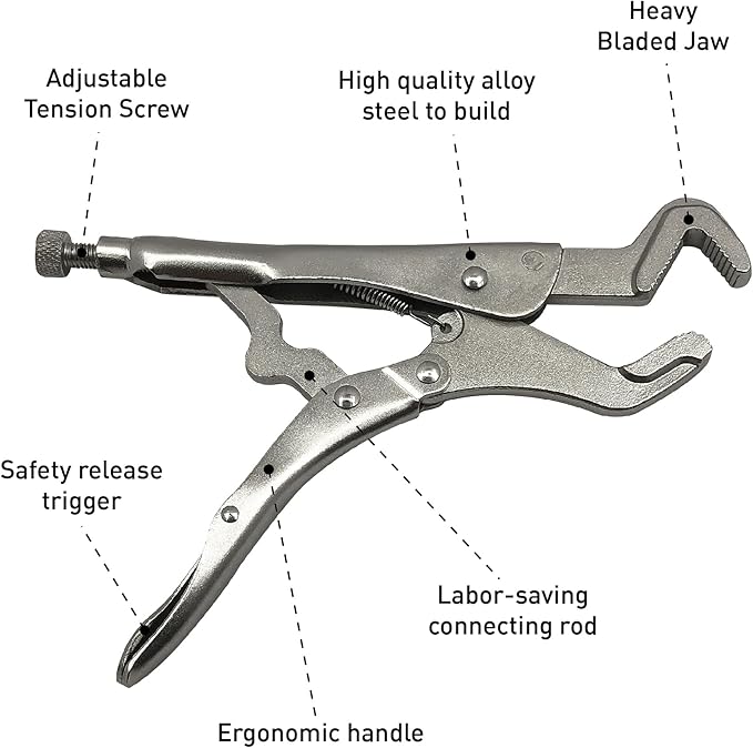 Parrot Nose Locking Plier, Cr-V Alloy Steel, Jaw Capacity 1/4" to 1-1/4"