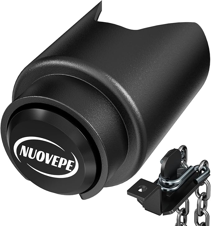 Trailer Lock Fits 2 Inch Couplers, Secures Safety Chains Anti-Theft Ball Hitch Lock, Pry-Resistant & Heavy-Duty Trailer Hitch Locks for RV | Boat | ATV | Utility Trailer (Black)