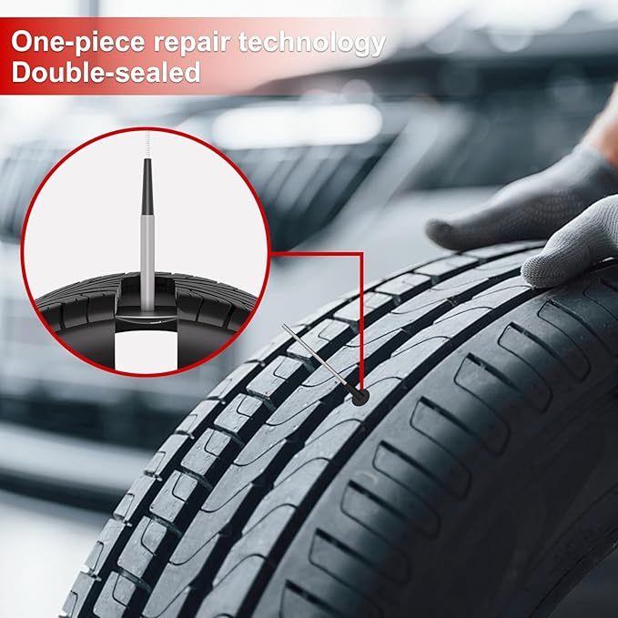 SUNSOUL 24pcs Combination Repair Unit,Tire Repair Patch Plug 0.30” x 2”,Tire Patch Plug Kit,Mushroom Tire Plug Patch for Car Motorcycle Truck Bus