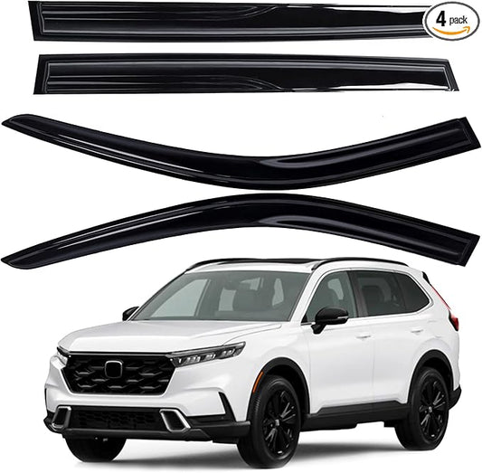 AUXKO Window Rain Guards for Honda CRV 2023 2024 2025 2026 Outside Tape-On Shatterproof Sun Smoke Guard Vent Visors Side Window Wind Deflectors Accessories for Honda CR-V 2023-2026