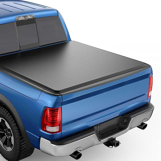 8Ft Soft Roll Up Truck Bed Tonneau Cover for 99-06 Chevy Silverado/GMC Sierra 1500 2500 HD, 01-06 Silverado Sierra 3500, 2007 Classic Body, 8 Ft (96") Bed Fleetside, Waterproof and Easy Installation