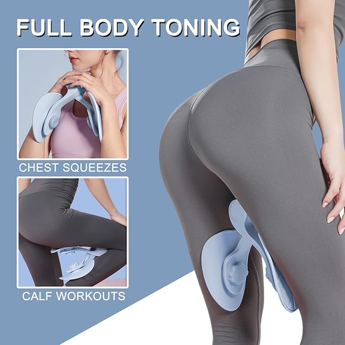 Thigh Exerciser 35lb Pelvic Floor Exercise Devices Inner Thigh Kegel Exerciser Pelvic Floor Muscle Workout Equipment Train for Home Hip Under Desk Exercise Men Women with Band