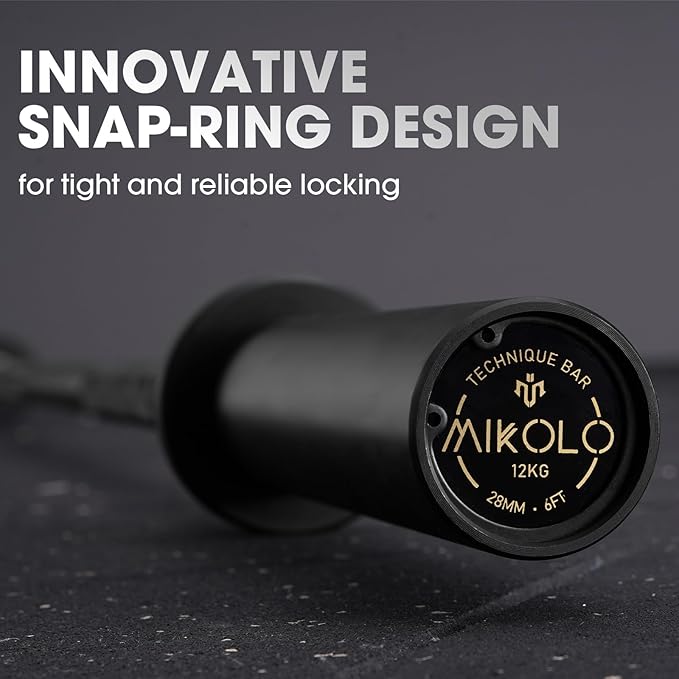 Mikolo 7ft Olympic Barbell, Barbell for Weightlifting and Powerlifting 45lb, Olympic Bar for 1500lbs Capacity, Weight Bar Fit 2” Standard Weights