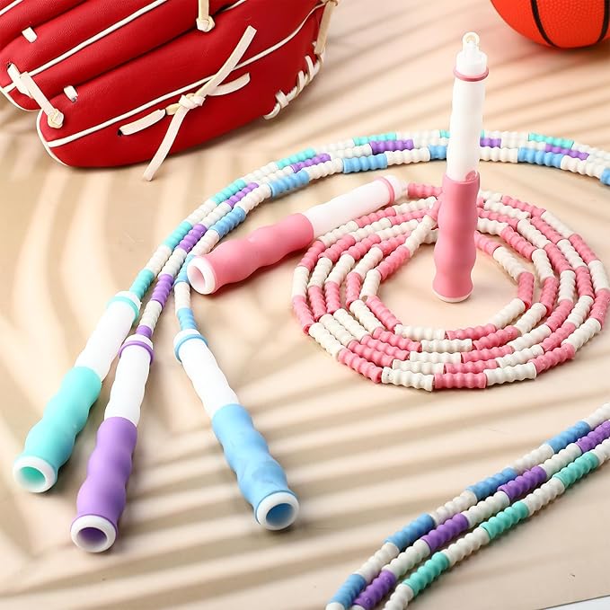 Yunsailing 20 Pack Jump Ropes for Adults Kids, 9.2 Feet Adjustable Length Free Segmented Skipping Rope Bulk Soft Beaded Jumping Ropes for Women Men Exercise Training Workout Weight Loss