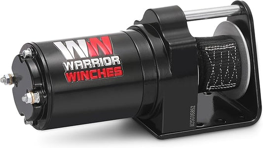 Warrior Winches 12V Electric Snow Plow Winch, 600 lbs Line Pull, Automatic Brake, Weather-Resistant, Heavy Duty Portable Mounted ATV UTV Truck Car Trailer & Accessories for Winter Season, Snow Removal
