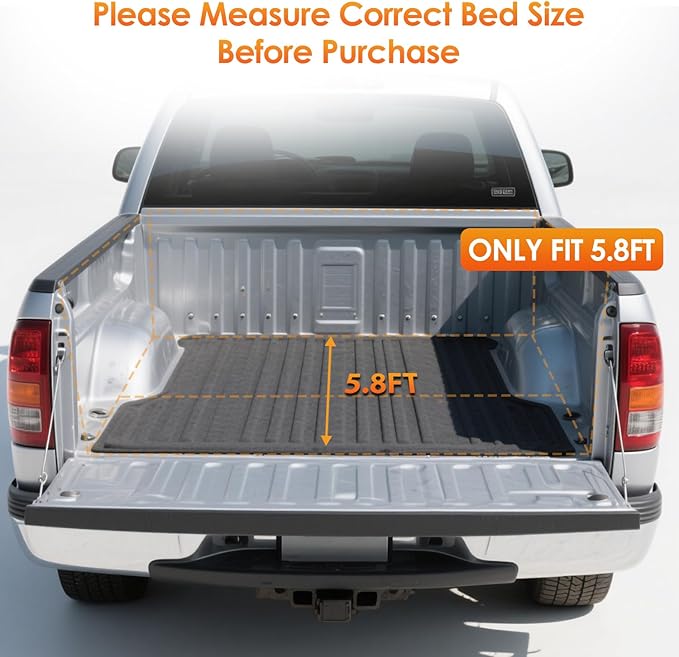 Nilight Soft Roll-Up Tonneau Cover Compatible with Chevy Silverado/GMC Sierra 1500 2004 2005 2006–5.8ft Truck Bed Cover