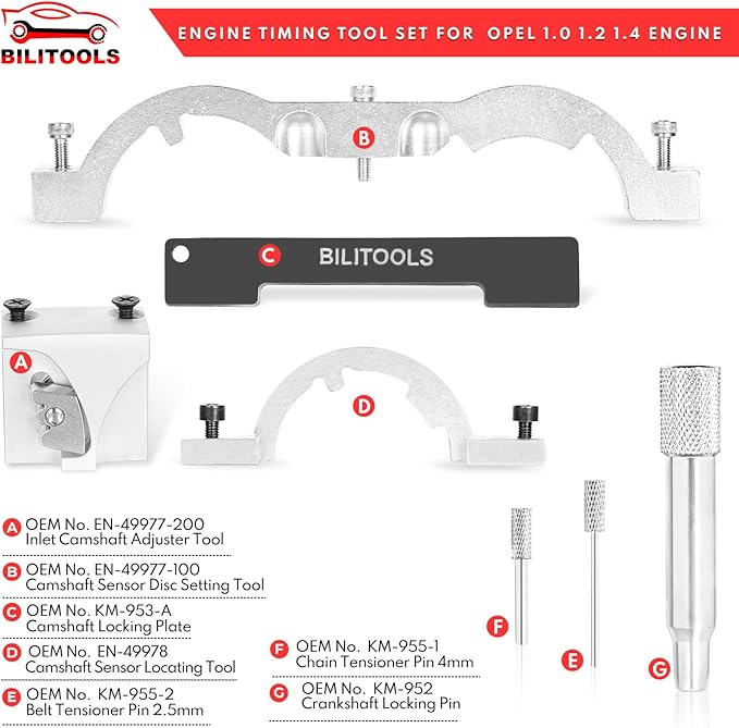 BILITOOLS 1.0 1.2 1.4 L Turbo Engine Timing Tool Kit Compatible with GM Chevrolet Chevy Cruze Opel Vauxhall Camshaft Alignment Holding Locking Tool Set