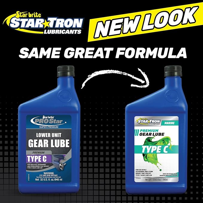 STAR BRITE Star Tron Premium Type C Lower Unit Gear Lube - High Performance Lubricant for Johnson, Evinrude, OMC Outboards & Sterndrives - 32 OZ (027332)