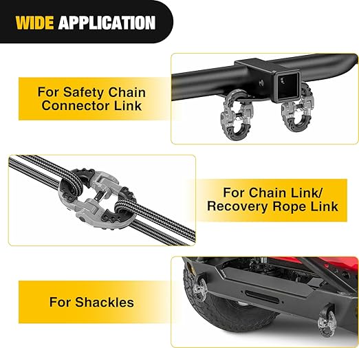 Nilight Safety Chain Connector Link, 1/2In Tow Hitch Hammerlock Coupling Link, 2 Pcs Forged Steel Tow Chain Connector for Chain Link/Recovery Rope Link/Shackle, 12000 lbs Load Limit, Grey