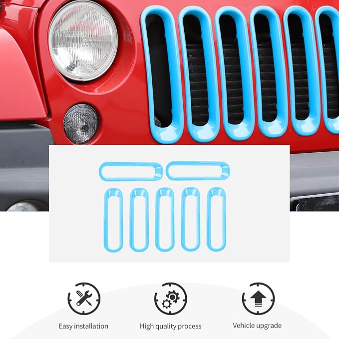 JK Grill Inserts Front Grille Mesh no Mesh Cover Guard for Jeep Wrangler JK 2007-2017 Clip-on Grille Accessories