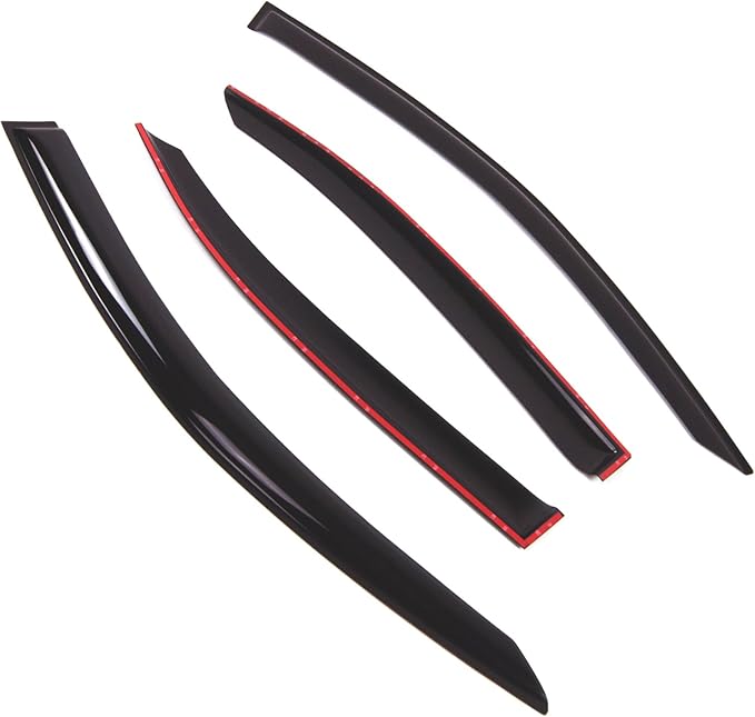 TuningPros Outside Mount Window Vent Visors Rain Guards Compatible with Lexus IS250 IS350 2014-2016 | Side Window Wind Deflectors Rain Shields | Smoke Tinted, 4 Pcs Set, DGWV-703