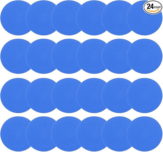 PATIKIL 4 Inch Poly Spot Markers, 24Pcs Non Slip Rubber Floor Dots with Storage Bag Flat Agility Cones for Sports Training Basketball Football