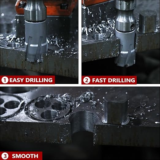 1" x 2" Annular Cutter with Weldon Shank,Carbide Tip Annular Drill Bit for Stainless Steel, Iron (2" Depth, 1" Diameter)
