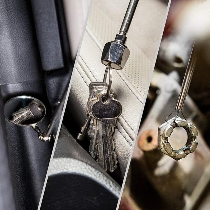 NoCry Premium Telescoping Magnetic Pickup Tool Set — Includes a 36in Flexible Claw Grabber Pickup Tool, a Magnet on a Stick with 16lb Pull Force, and a Magnetic Storage Tray