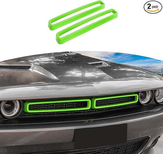 for Challenger Grille Insets Trim Cover Fit for Dodge Challenger 2015-2023 Green Exterior Accessories 2pcs