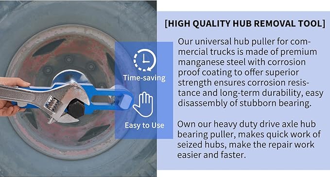 Rear axle hub Puller, hub Removal Tool, Heavy-Duty Drive axle hub Bearing Puller, Suitable for 6-8 Transport Trucks and Equipment, Making Maintenance Work Easier and Faster